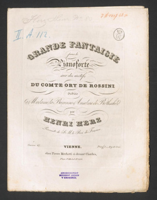 Grande Fantaisie. Sur des motives "du Comte ory de Rossini"