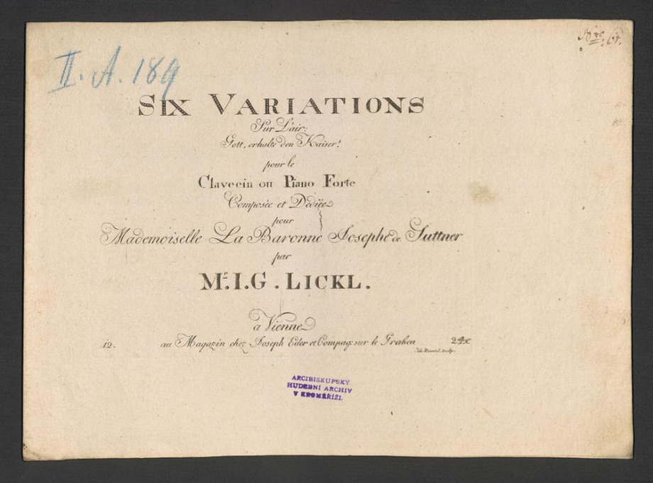 Six Variations sur l'air "Gott, erhalte den Kaiser"