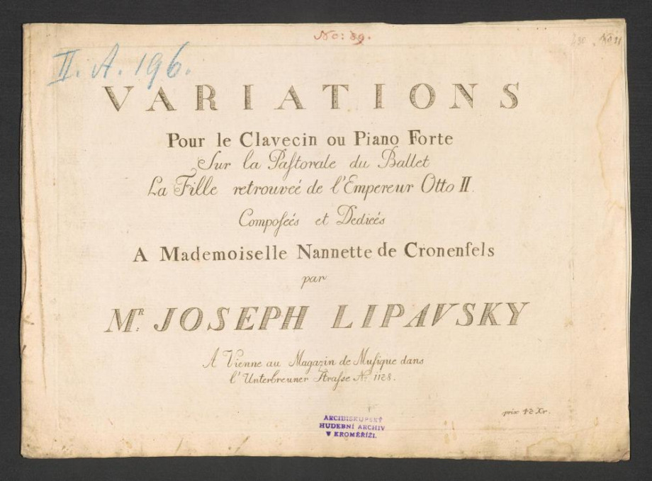 Variations: Sur la Pastorale du Ballet La Fille retrouveé de l'Empereur Otto II.