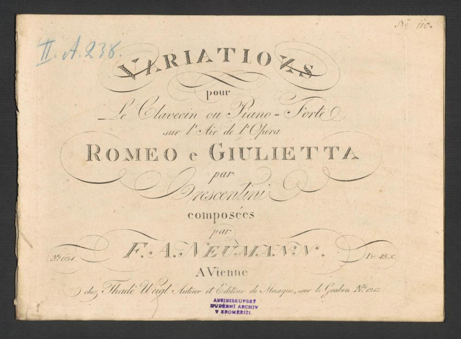 Variations. Sur l'Air de l'Opera Romeo e Giulietta par Crescentini