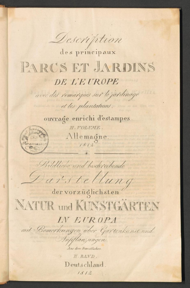 Description des principaux PARCS ET JARDINS DE L’EUROPE