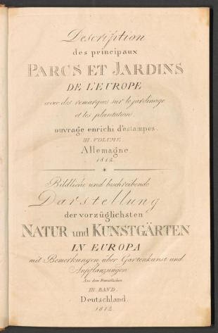 Description des principaux PARCS ET JARDINS DE L’EUROPE