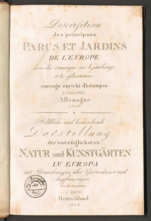 Description des principaux PARCS ET JARDINS DE L’EUROPE