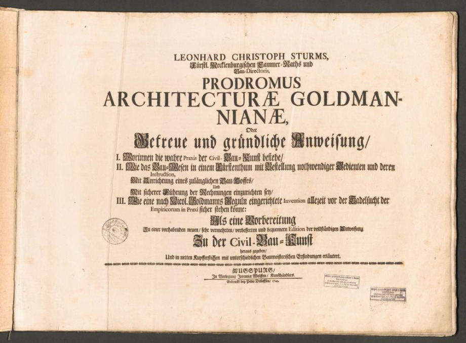Prodromus Architecturae Goldmanniae
