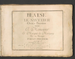 Blaise le Savetier, Opera Bouffon, Op. 1 