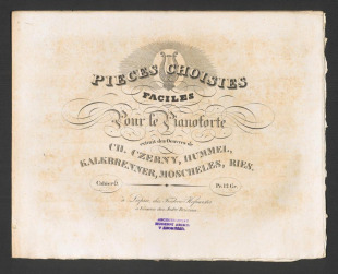 Pieces Choisies Faciles pour le Pianoforte