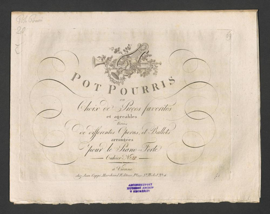 Pot pourris ou Choix de Pièces favorites et agréables tirées de differentes Operas, et Ballets