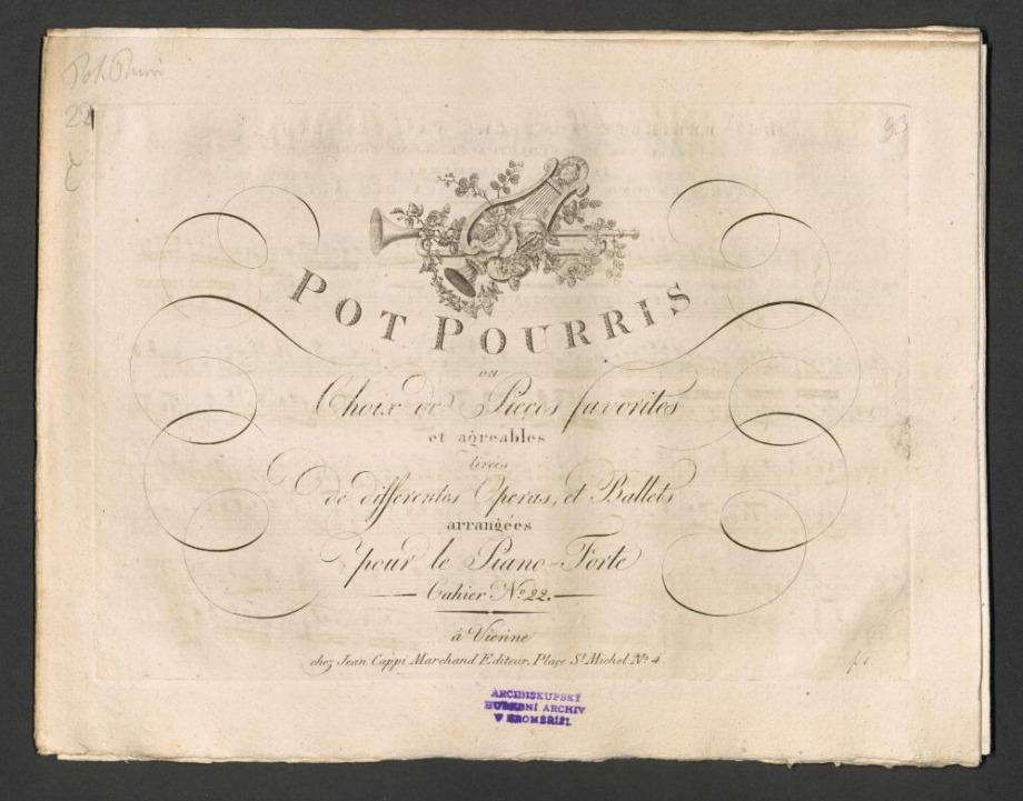 Pot pourris ou Choix de Pièces favorites et agréables tirées de differentes Operas, et Ballets