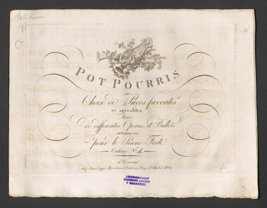Pot pourris ou Choix de Pièces favorites et agréables tirées de differentes Operas, et Ballets