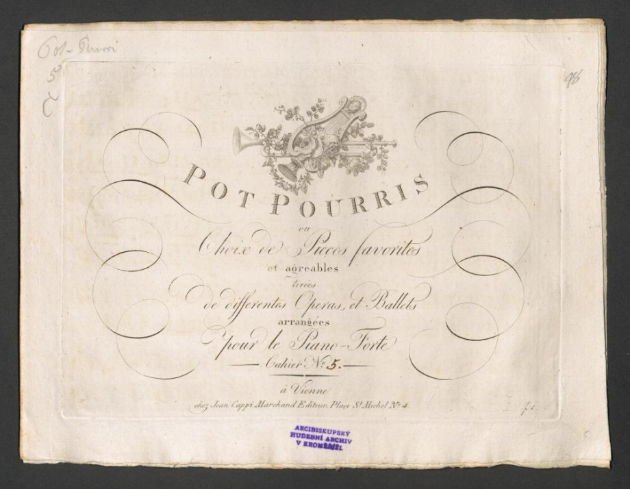 Pot pourris ou Choix de Pièces favorites et agréables tirées de differentes Operas, et Ballets