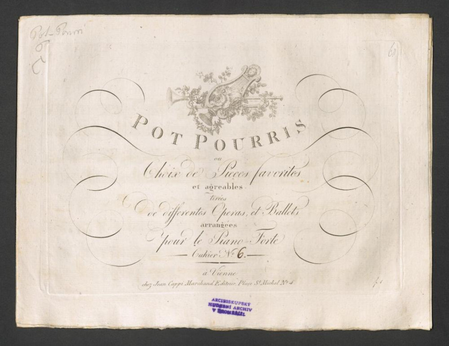 Pot pourris ou Choix de Pièces favorites et agréables tirées de differentes Operas, et Ballets