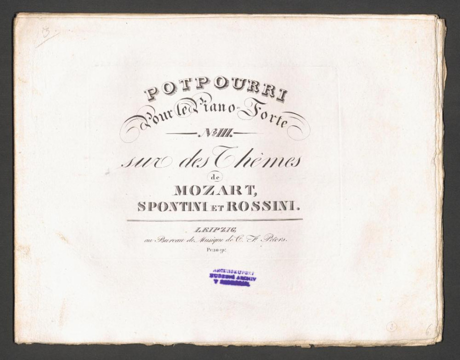 Potpourri pour le Piano-Forte sur des Themes de Mozart, Spontini et Rossini
