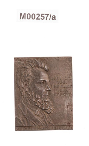 Plaketa na otevření atelieru pro rytinu do oceli ve Štýrsku