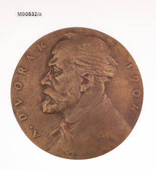 Kruhová plaketa na Antonína Dvořáka