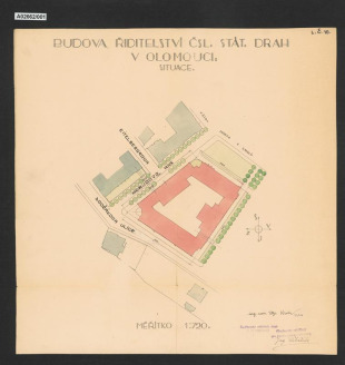 Budova ředitelství československých státních drah v Olomouci, ul. Nerudova 773/1