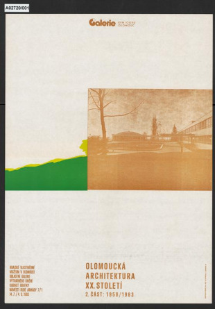 Plakát výstavy "Olomoucká architektura XX. století, 2. část: 1950/1983"