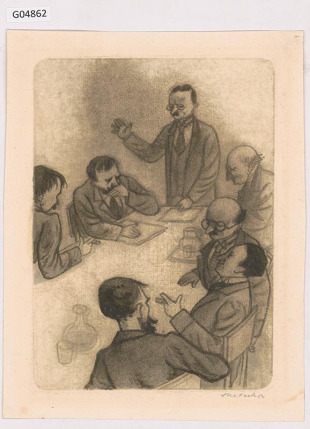 Ilustrace k románu J. Jesenského Demokrati