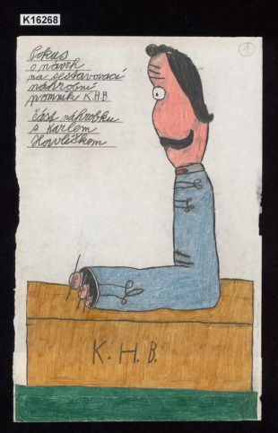 Pokus o návrh na sestavovací pomník K. H. B. (část náhrobku s Karlem Havlíčkem, s. 1)