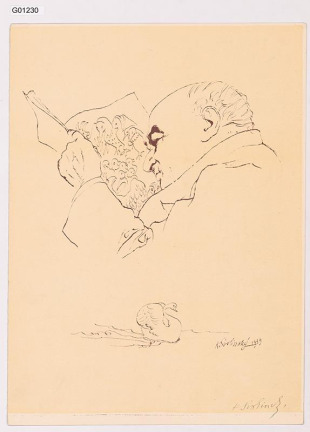 Postrét muže s knihou ptáků a labuť