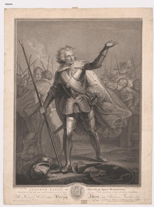 Josepf Lange, als Albrecht, in Agnes Bernauerinn