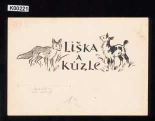 Liška a kůzle (ilustrační kresba)