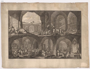 Solný důl ve Wieličce 1770, podle kresby B. Müllerse