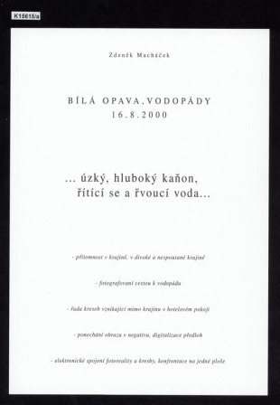 Bílá Opava, Vodopády, 16. 8. 2000 - text