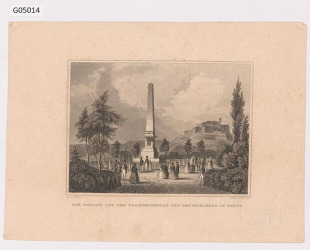 Der Obelisk auf dem Franzensberge und der Spielberg in Brünn
