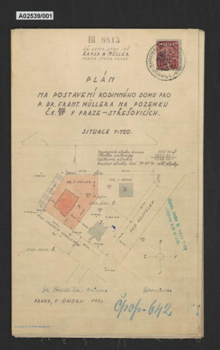 Vila Františka Müllera, Praha - Střešovice, ul. Nad Hradním vodojemem 14/642