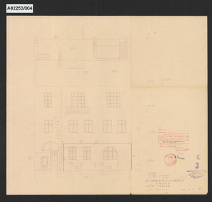 Návrh na přístavbu bankovní budovy (Böhmische Escompte Bank und Credit Anstaldt), Krnov, Hlavní náměstí 33, č.p. 228/1 a 290