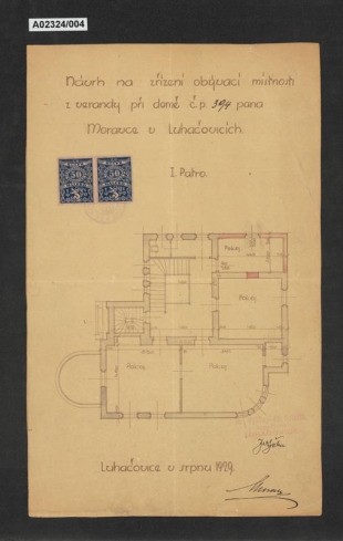 Návrh vily Josefa Nešvery, Luhačovice