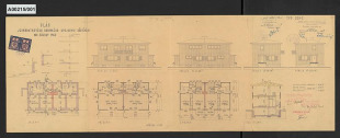 Rodinný dřevěný dvojdům \obecně prospěšného stavebního a bytového družstva n. p. Milo Olomouc, čp. 59, 60 - Povel
