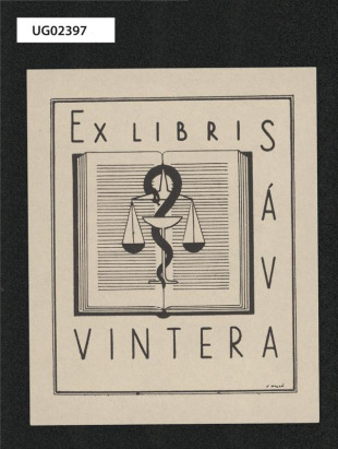 Exlibris Á. V.  Vintera