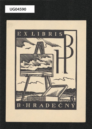 Ex libris B. Hradečný