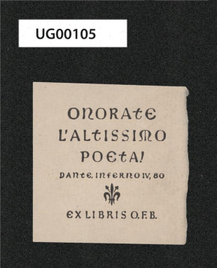 Ex libris O. F. B.