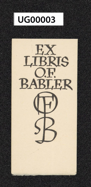 Ex libris O. F. Babler