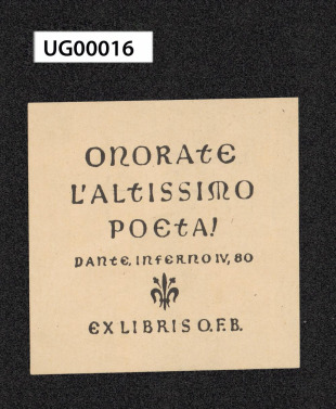 Ex libis O. F. B. (O. F. Babler)
