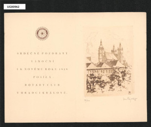 Novoročenka Rotary clubu v Hradci Králové 1929