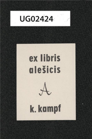 Ex libris alešicis K. Kampf