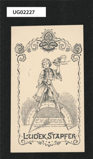Ex libris Luděk Štapfer a novoročenka