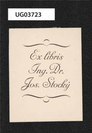Ex libris Jug. Dr. Jos. Stocký