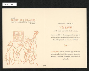 pozvánka na vlastní výstavu vprosinci 1948