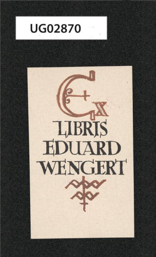 Ex libris Eduard Wengert