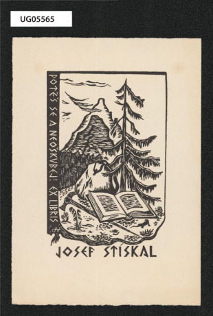 Ex libris Potěš se a neoškubej! Josef Stískal