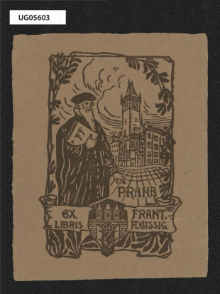 Ex libris Praha a Komenský Frant. Fleissig