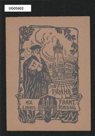 Ex libris Praha a Komenský Frant. Fleissig