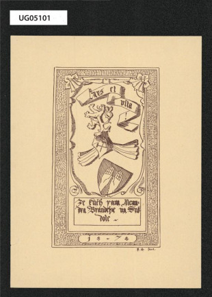 Ars et / vita / Ze kněh pana Alexand / ra Brandeise na Suk- / dole (ex libris)