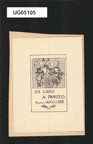 A: et V. / Ex libris A: Brandeis. / Anno MDCCCXXVIII