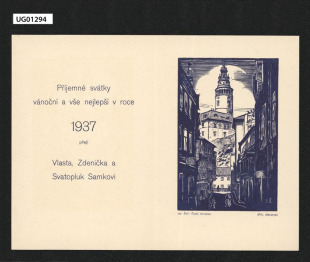 novoročenka Sámkových na rok 1937 - dvojlist