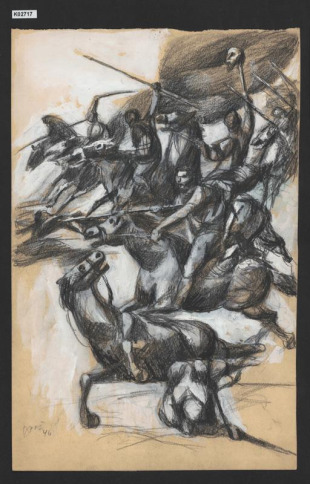 Ilustrace k Fáberově povídce Sedm mongolských koní